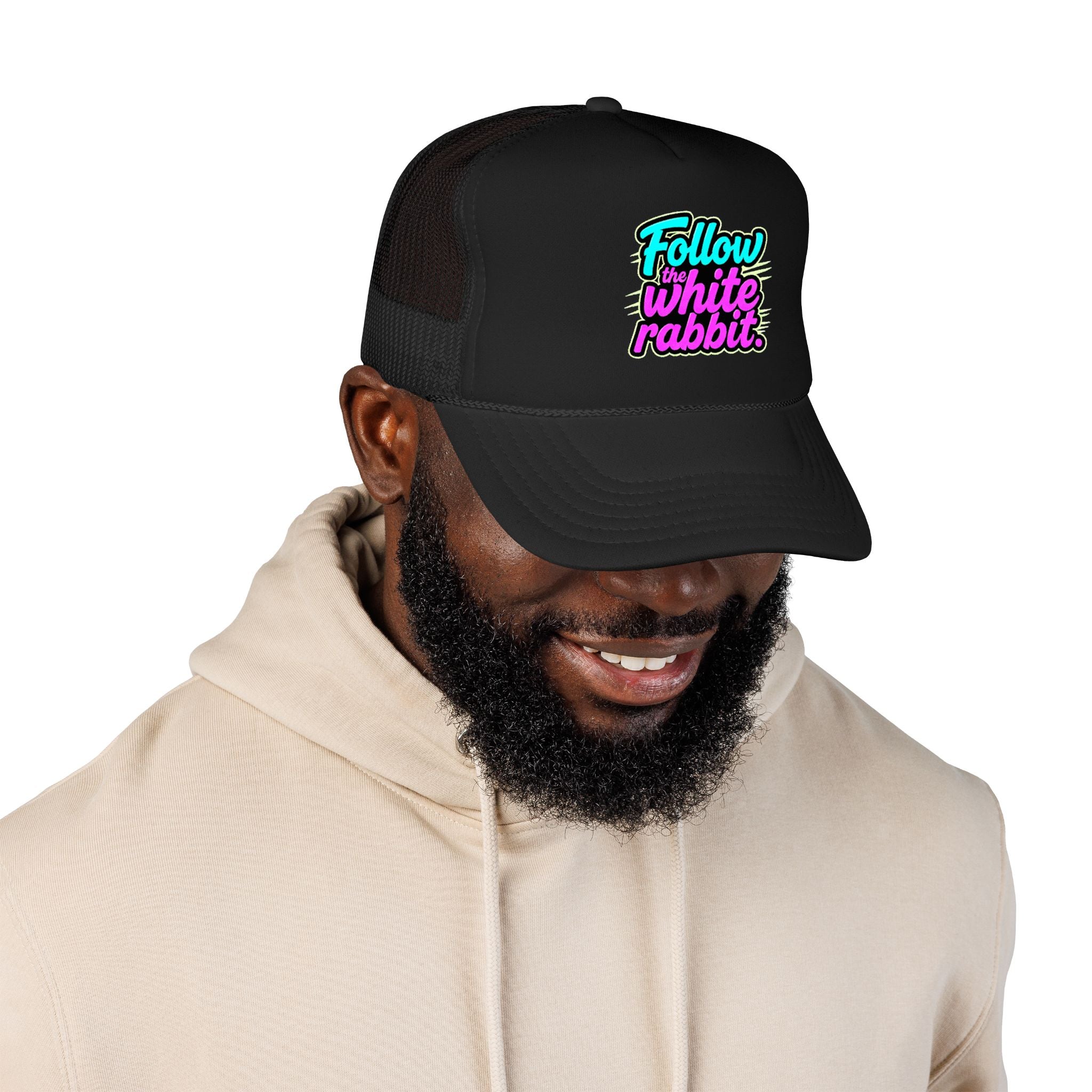 "Follow The White Rabbit" Big Foam Trucker