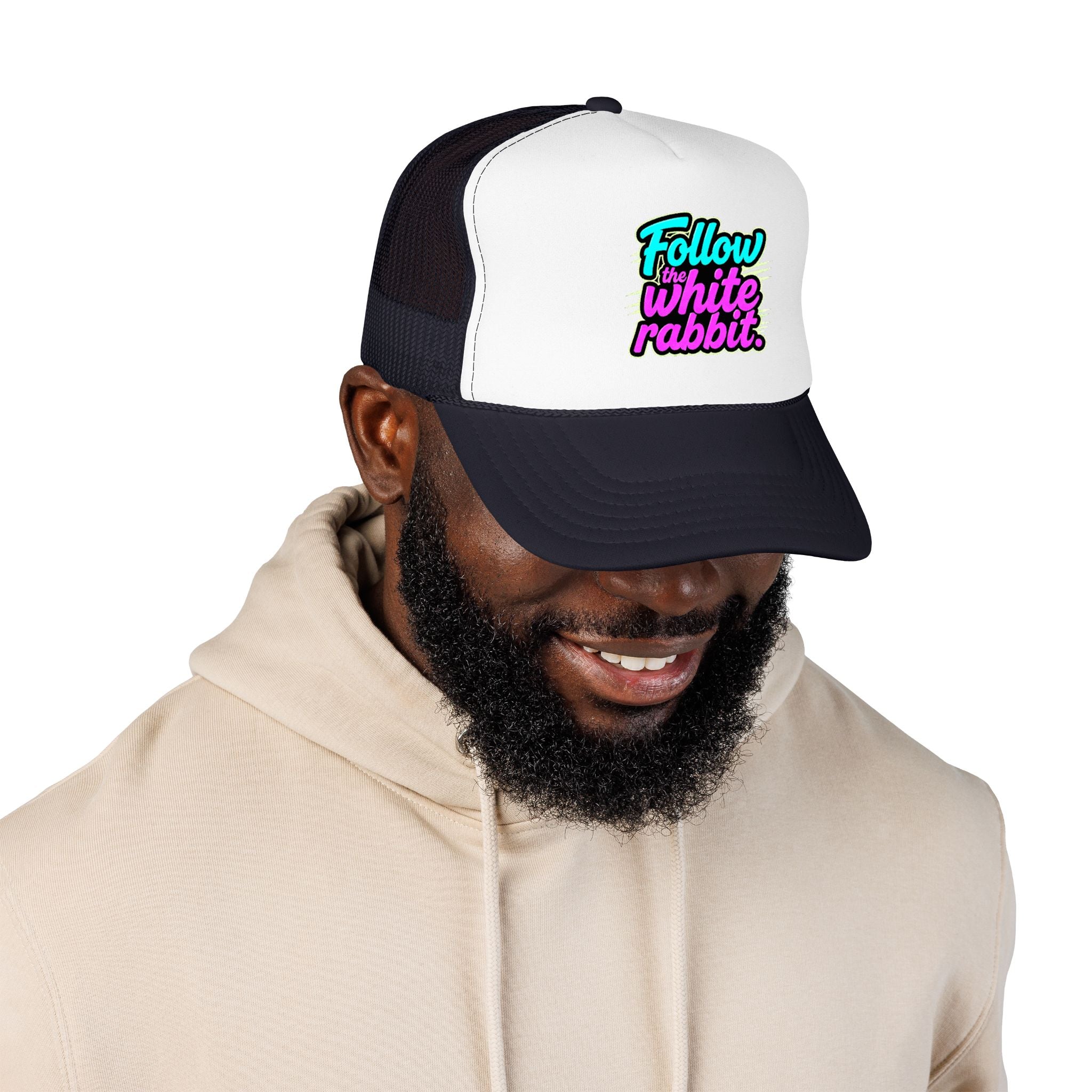 "Follow The White Rabbit" Big Foam Trucker