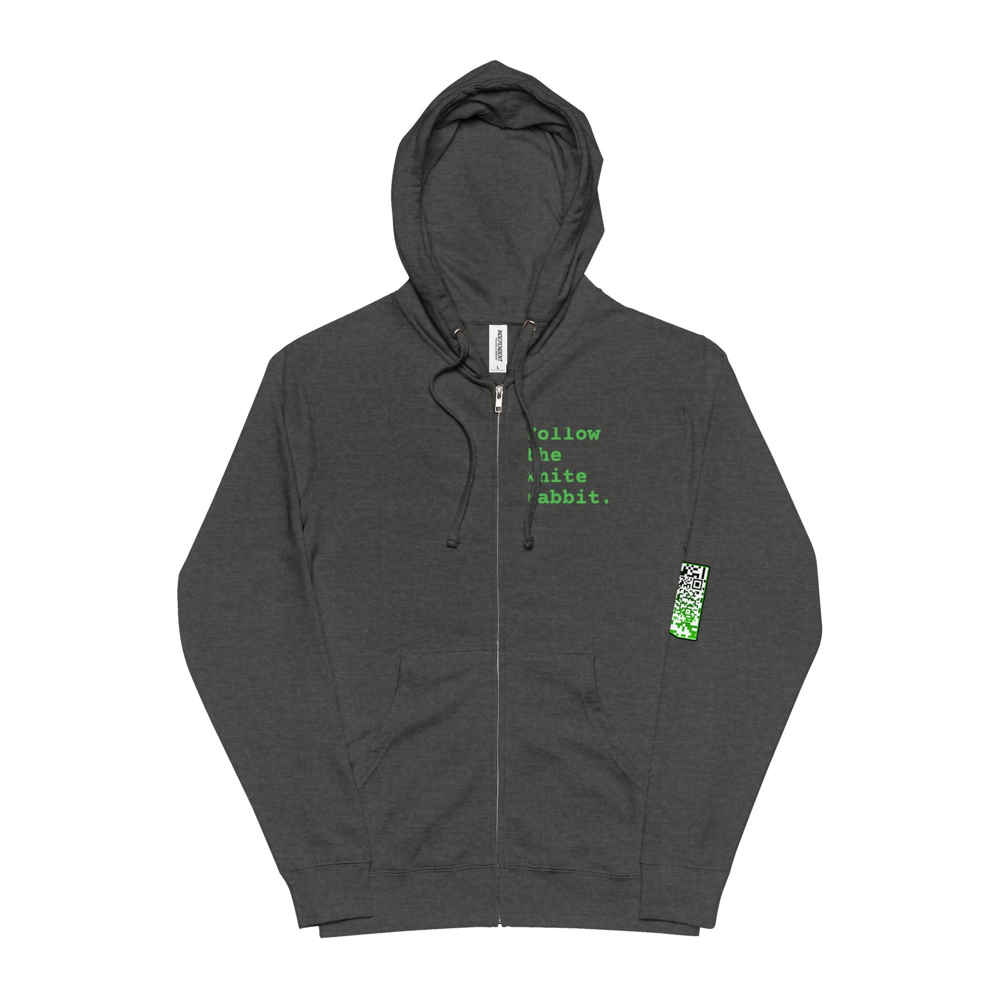 "Follow the white rabbit" Full Zip Hoodie