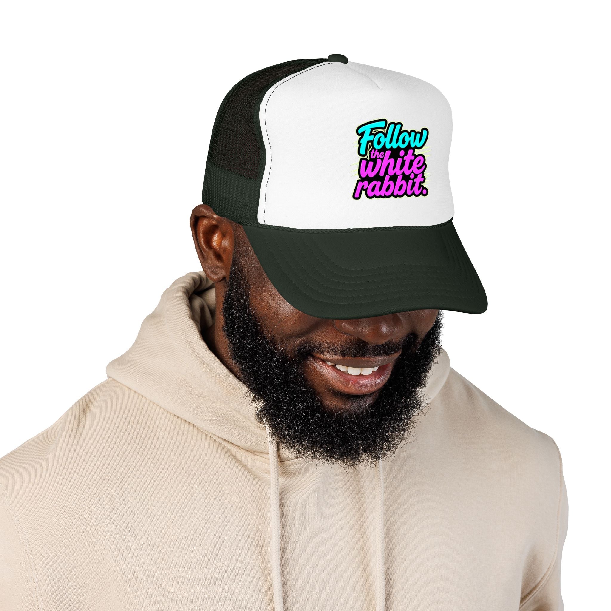 "Follow The White Rabbit" Big Foam Trucker