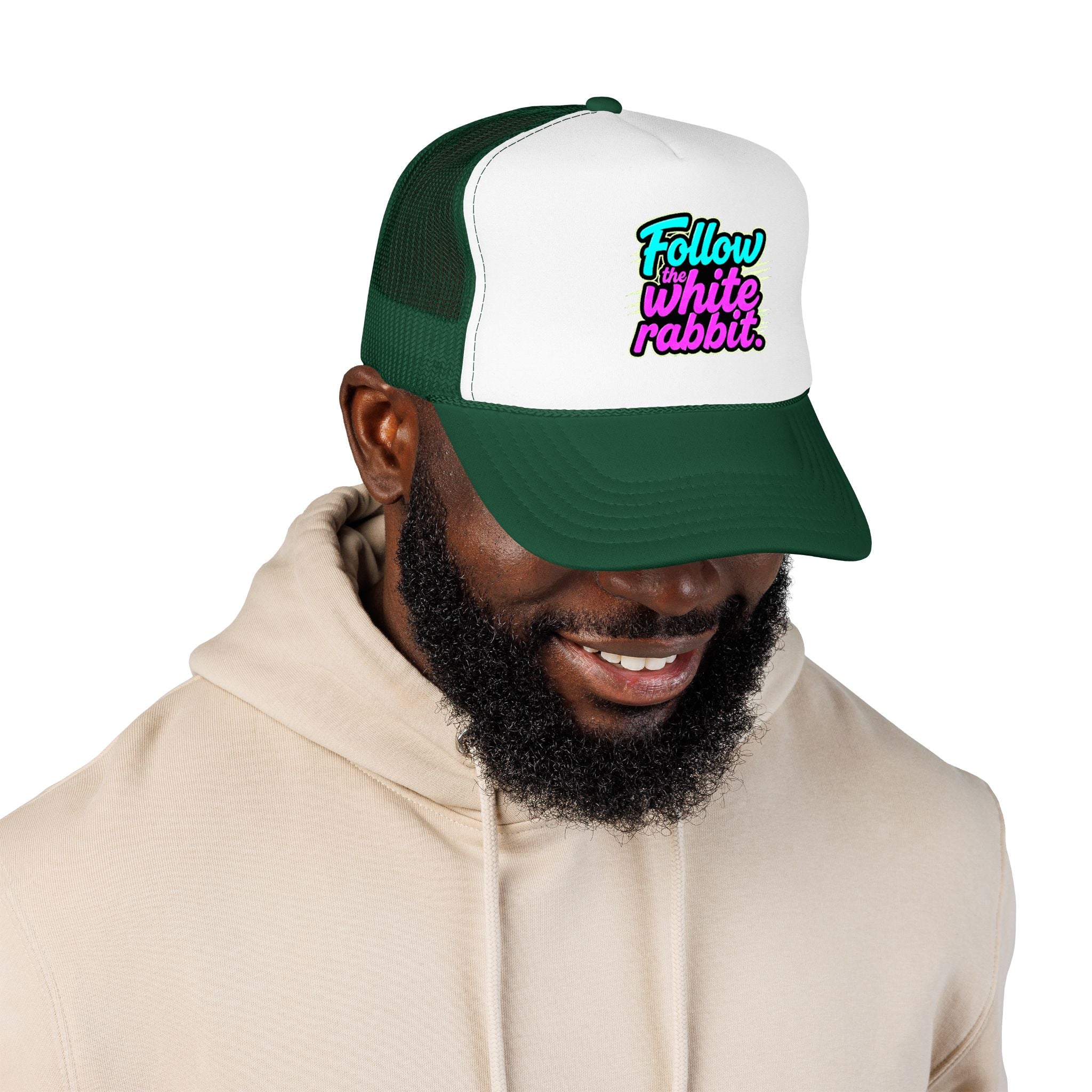 "Follow The White Rabbit" Big Foam Trucker