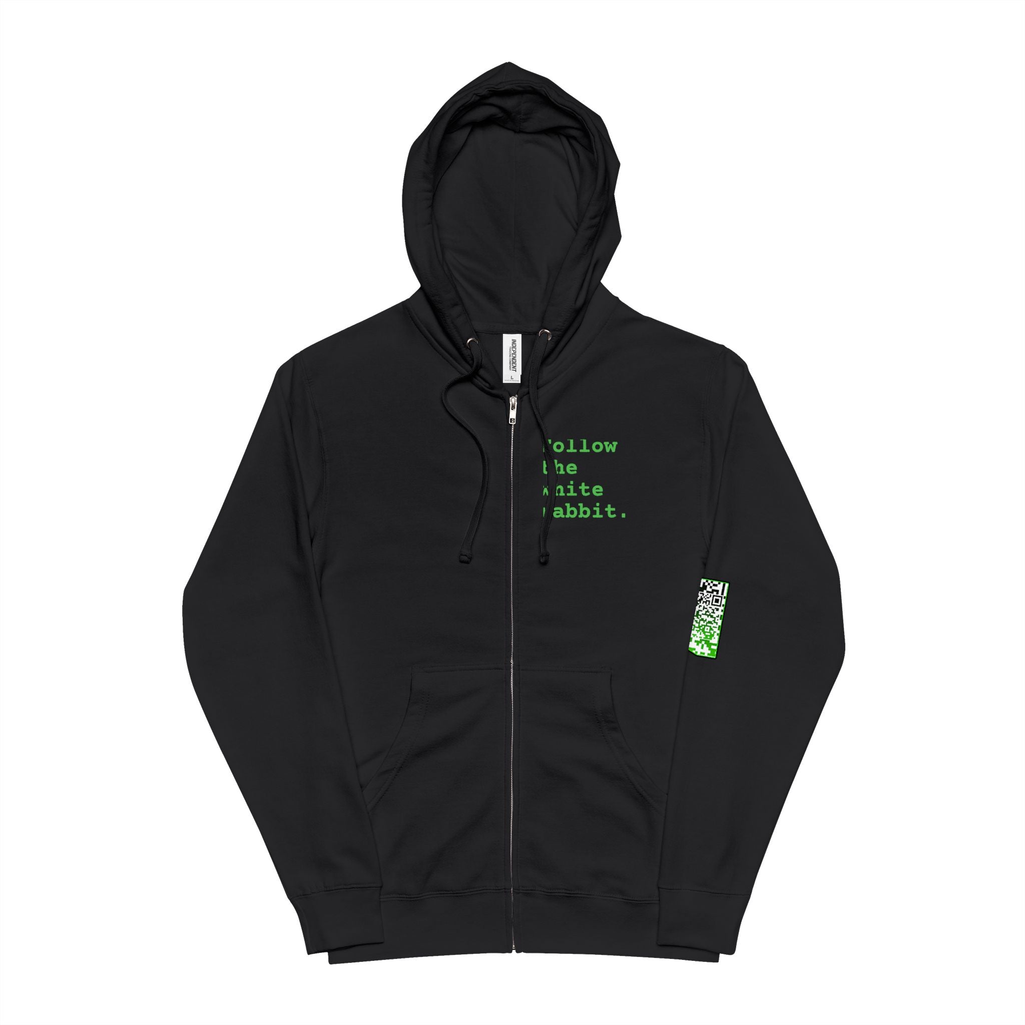 "Follow the white rabbit" Full Zip Hoodie